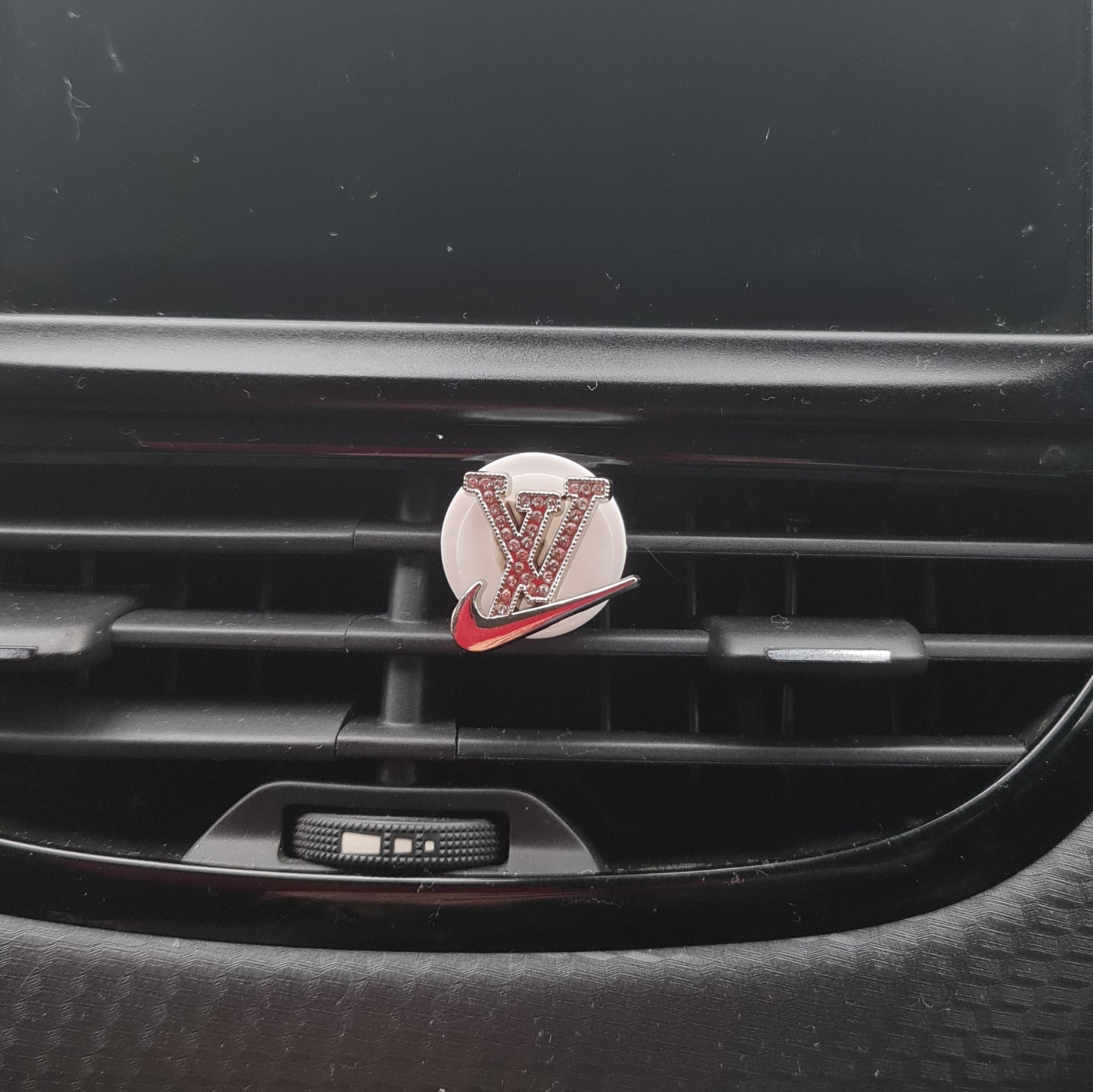 LV Swoosh Silver Clip In Car Air Freshener