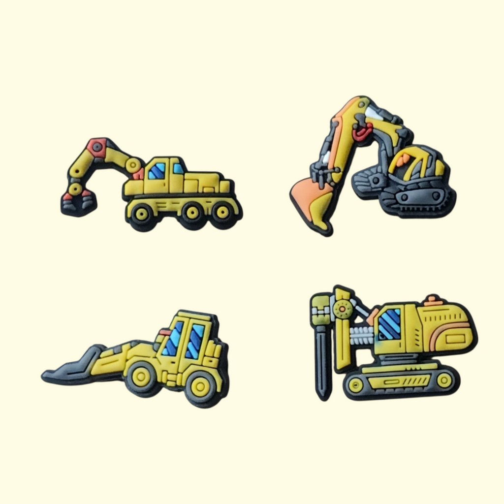 Construction Vehicles Crocs Charms x4