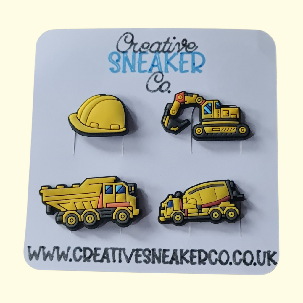 Construction Vehicles Crocs Charms x4