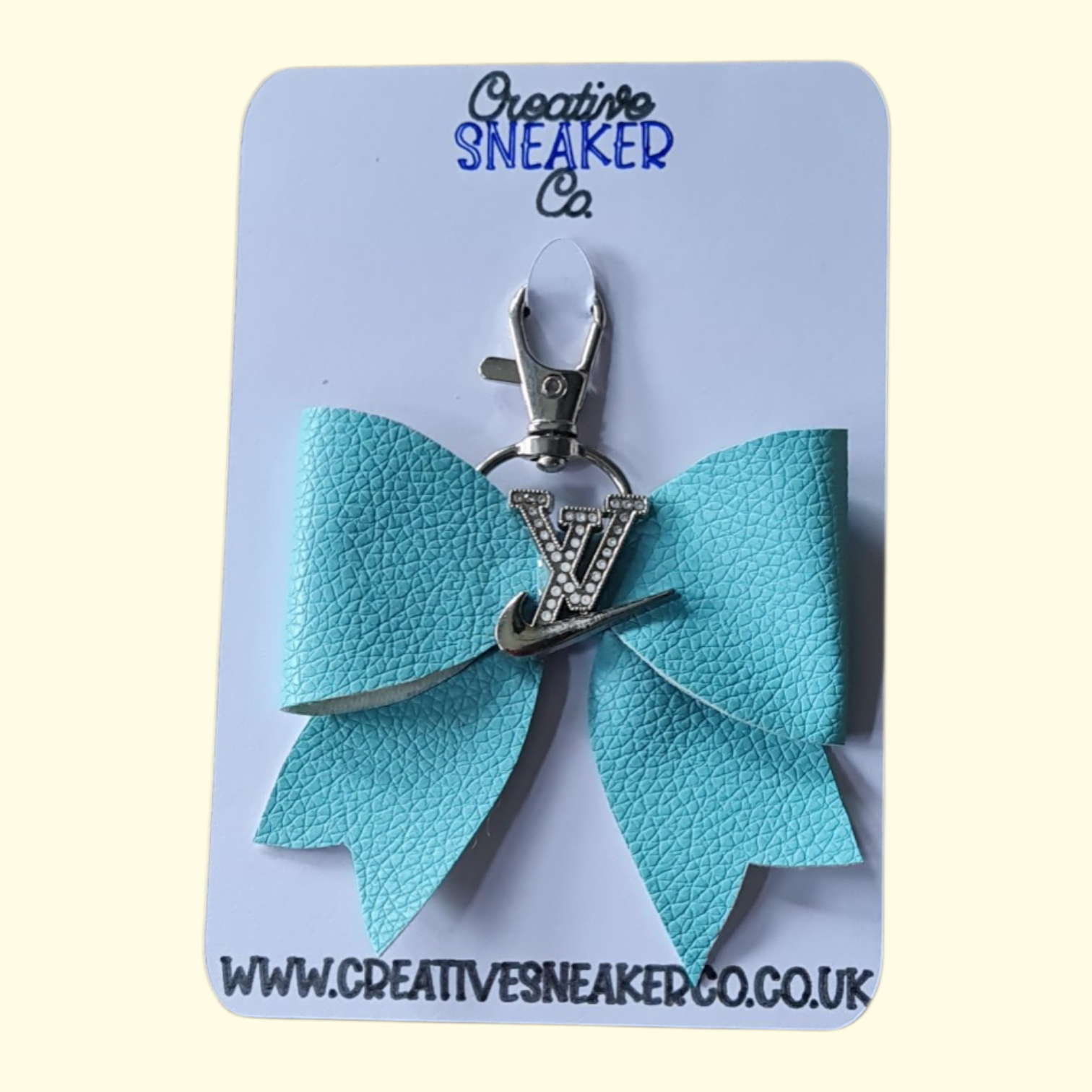 Blue Silver LV Swoosh Bag Charm