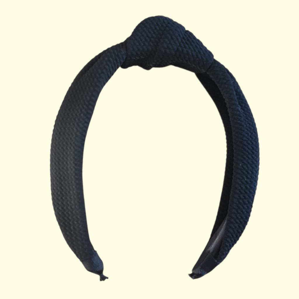 Wide Knot Black Headband
