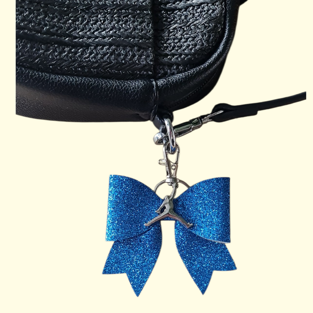 Navy Glitter Silver Jumpman Bag Charm
