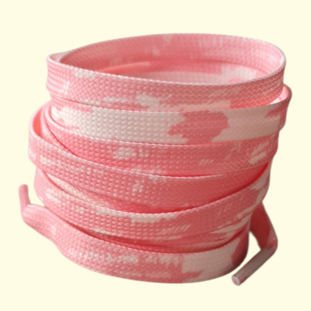Tie Dye Flat Shoelaces 120cm Peach
