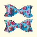 Cakes Blue Hair Bow x2
