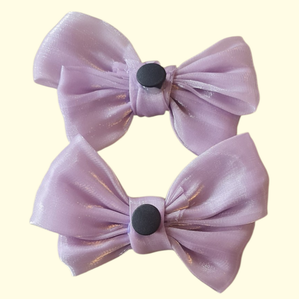 Bow Irridescent Purple Crocs Charms x2