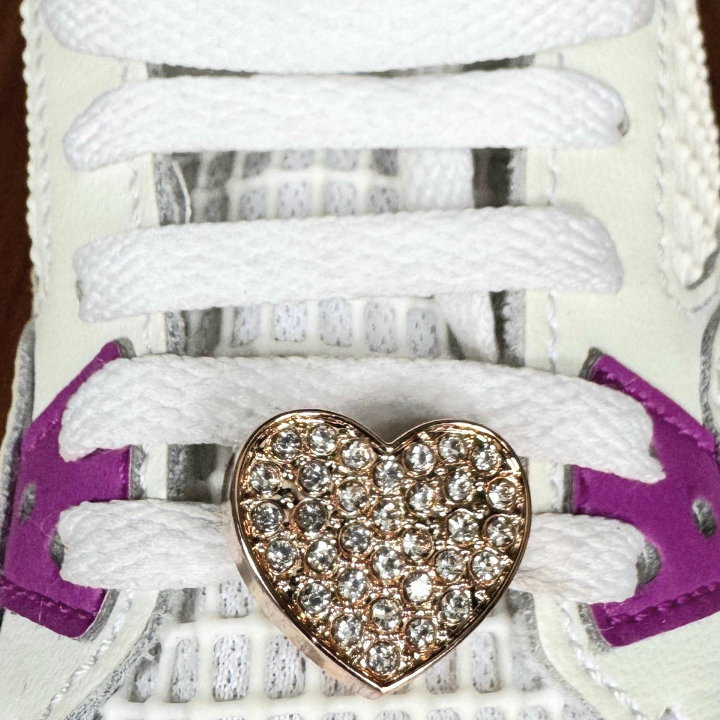 Gold Bling Heart Shoelace Charms