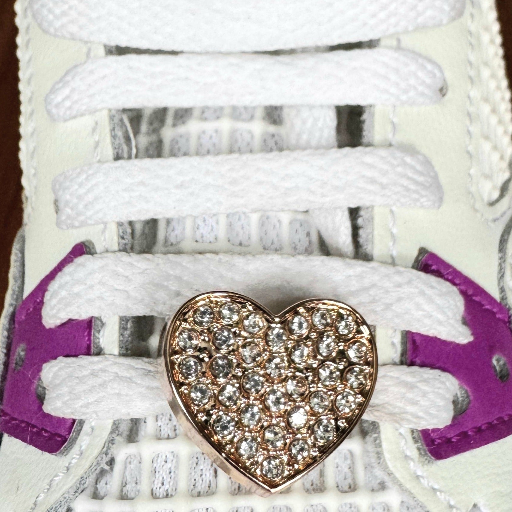 Gold Bling Heart Shoelace Charms