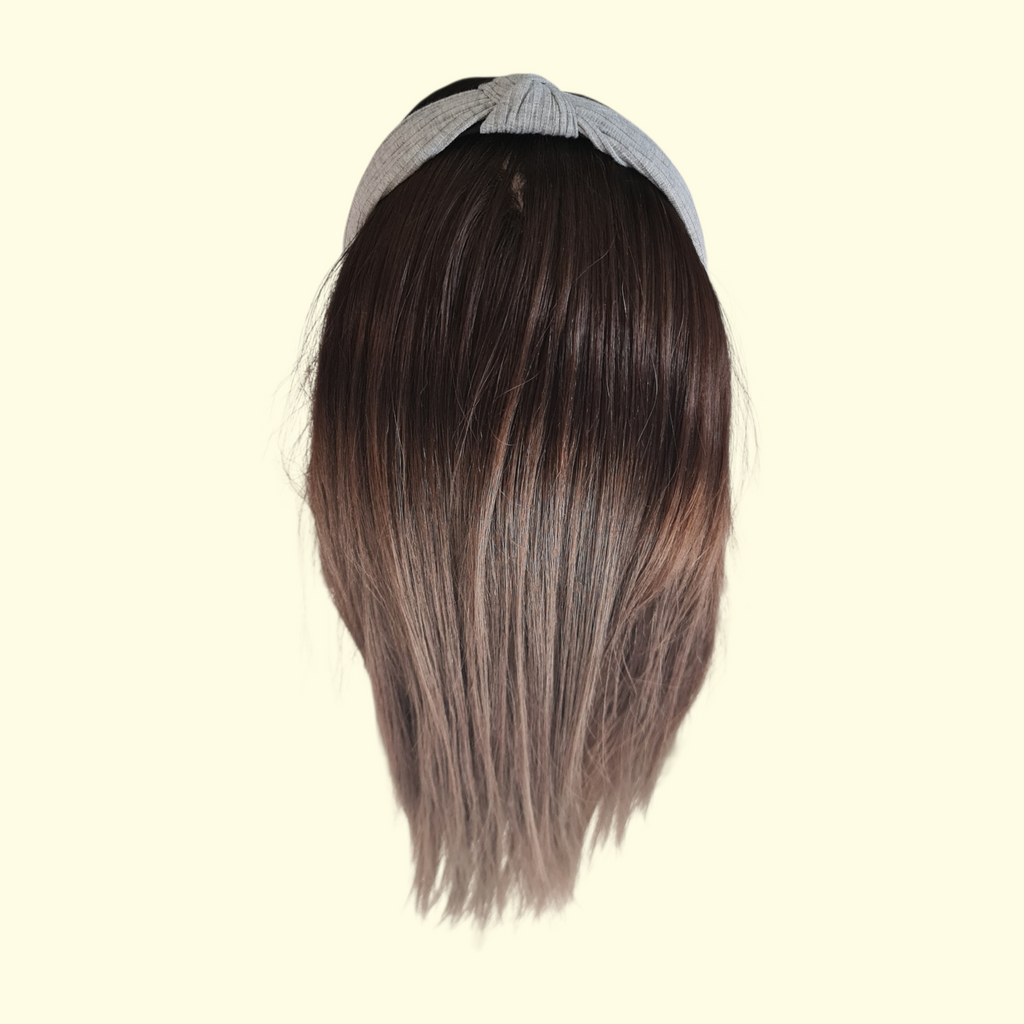 Ribbed Grey Knot Headband