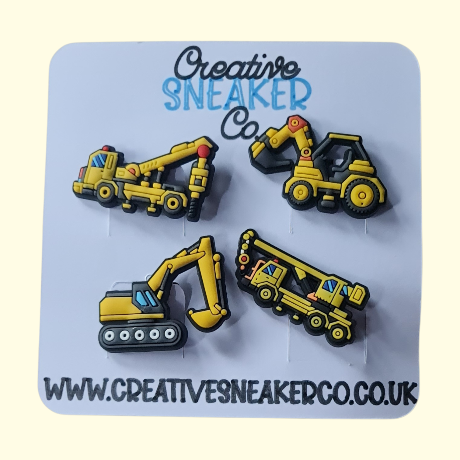 Construction Vehicles Crocs Charms x4