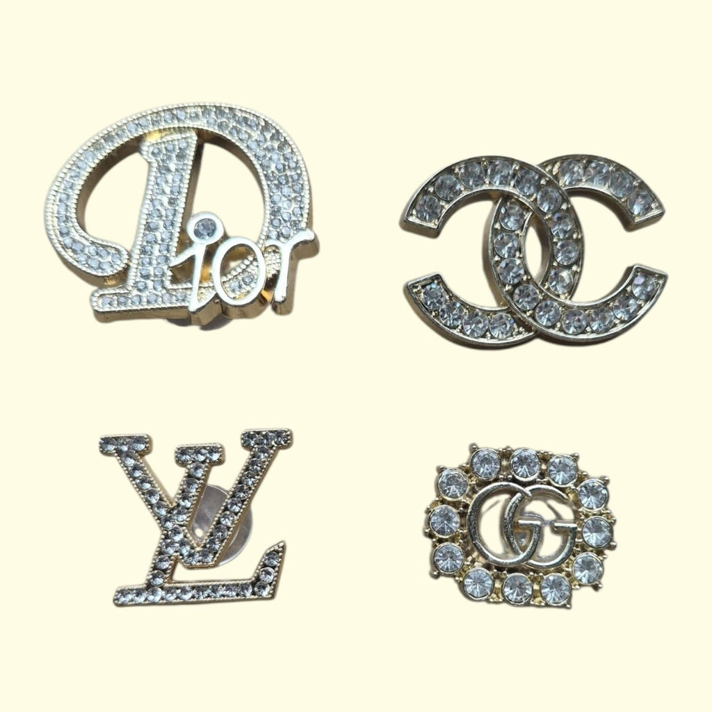 Gold Bling Designers Crocs Charms x4