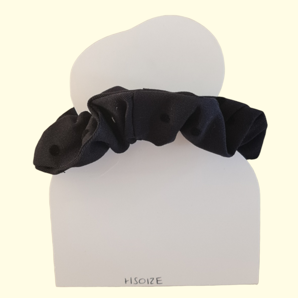 Black Spot Hair Scrunchie