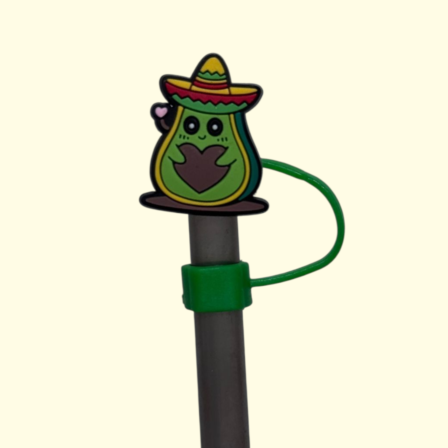 Avocado Mexican Love Straw Topper
