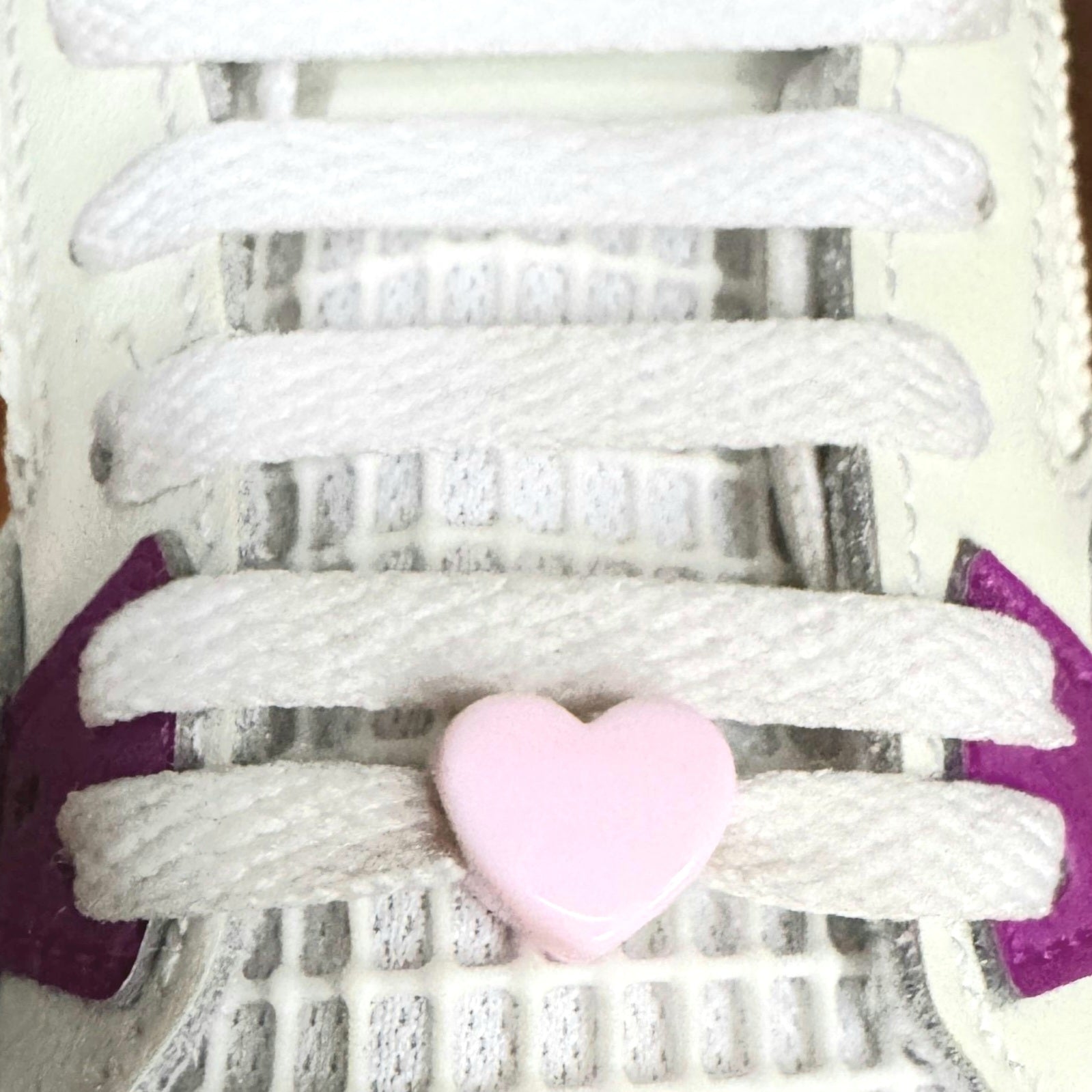 Heart Light Pink Shoelace Charms