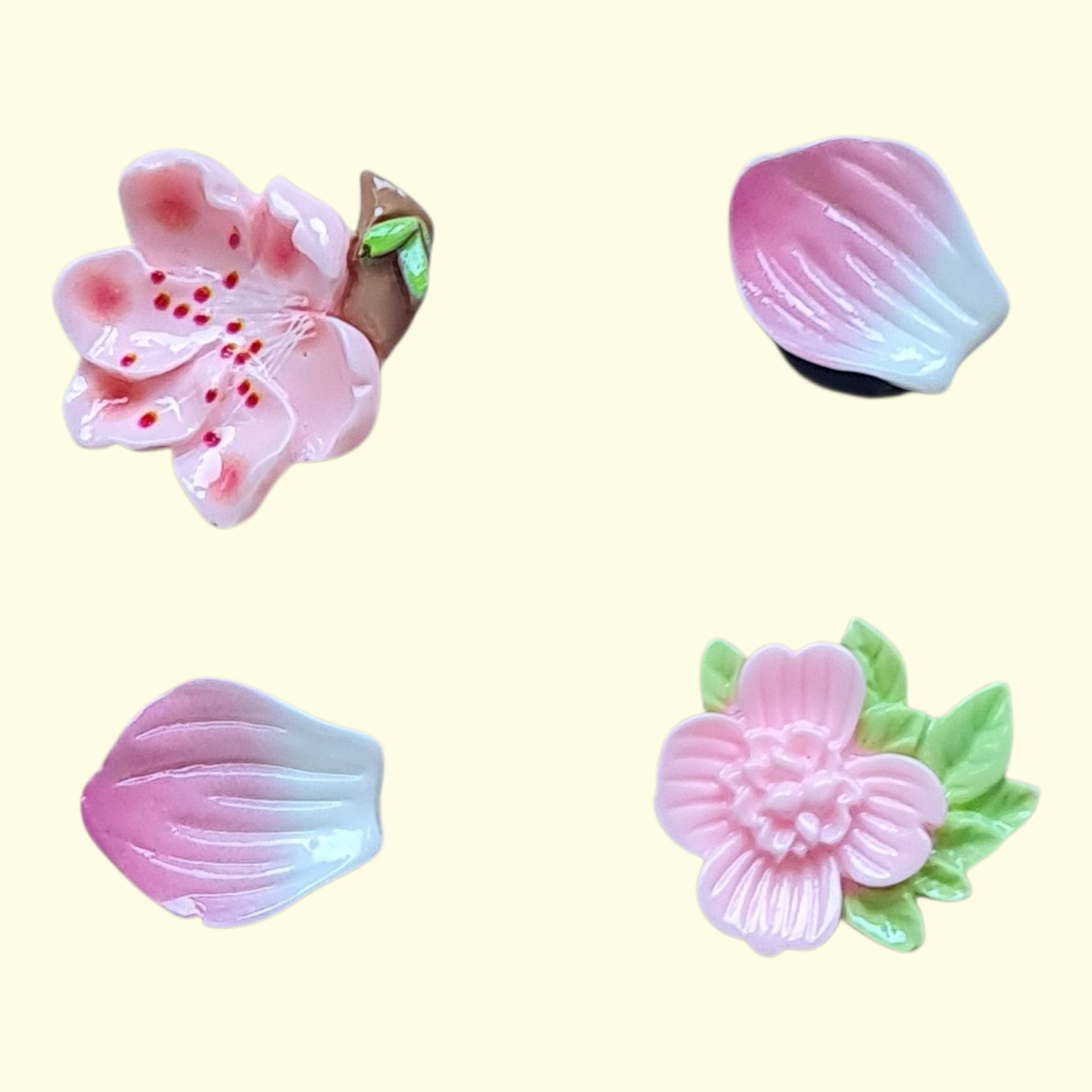 Pink Flower Crocs Charms x4
