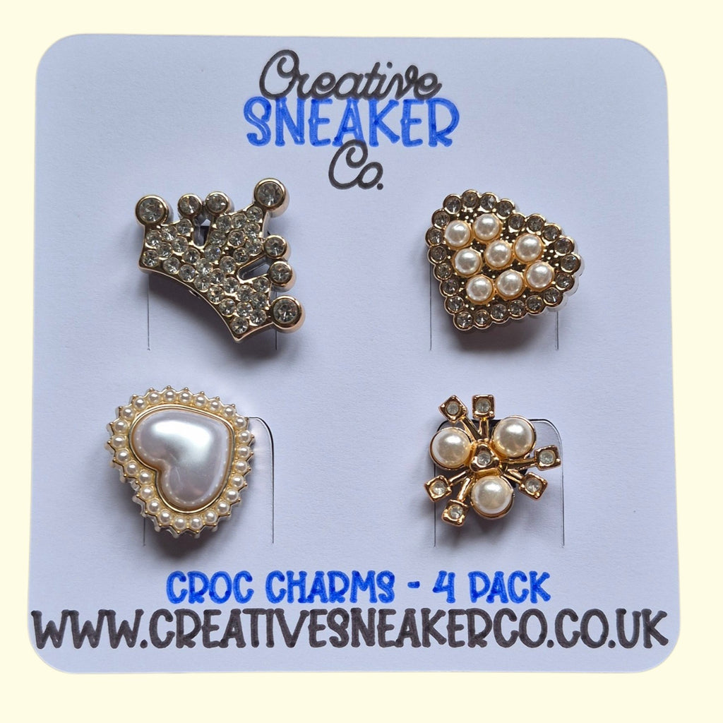Gold Bling Tiara Crocs Charms x4