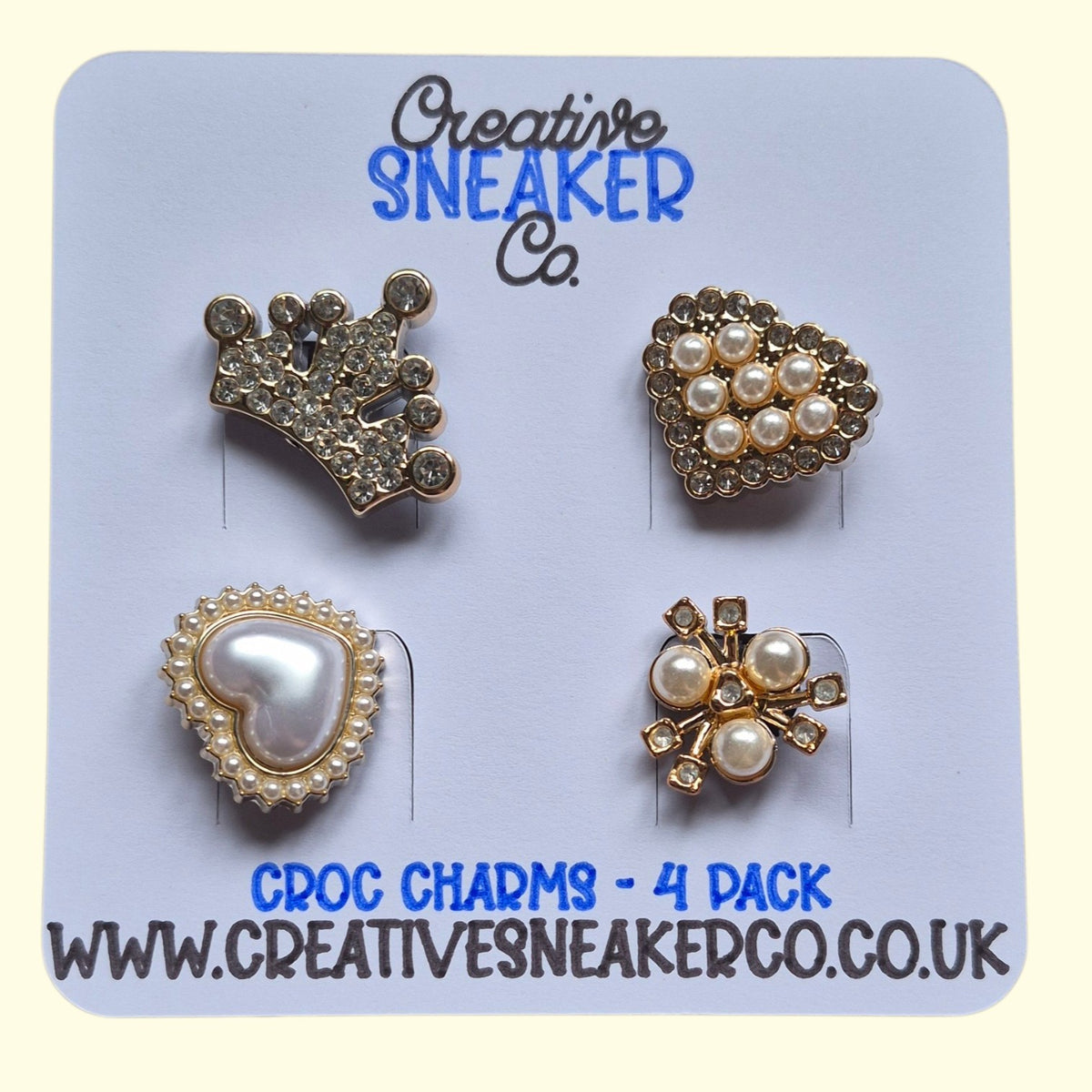 Gold Bling Tiara Crocs Charms x4