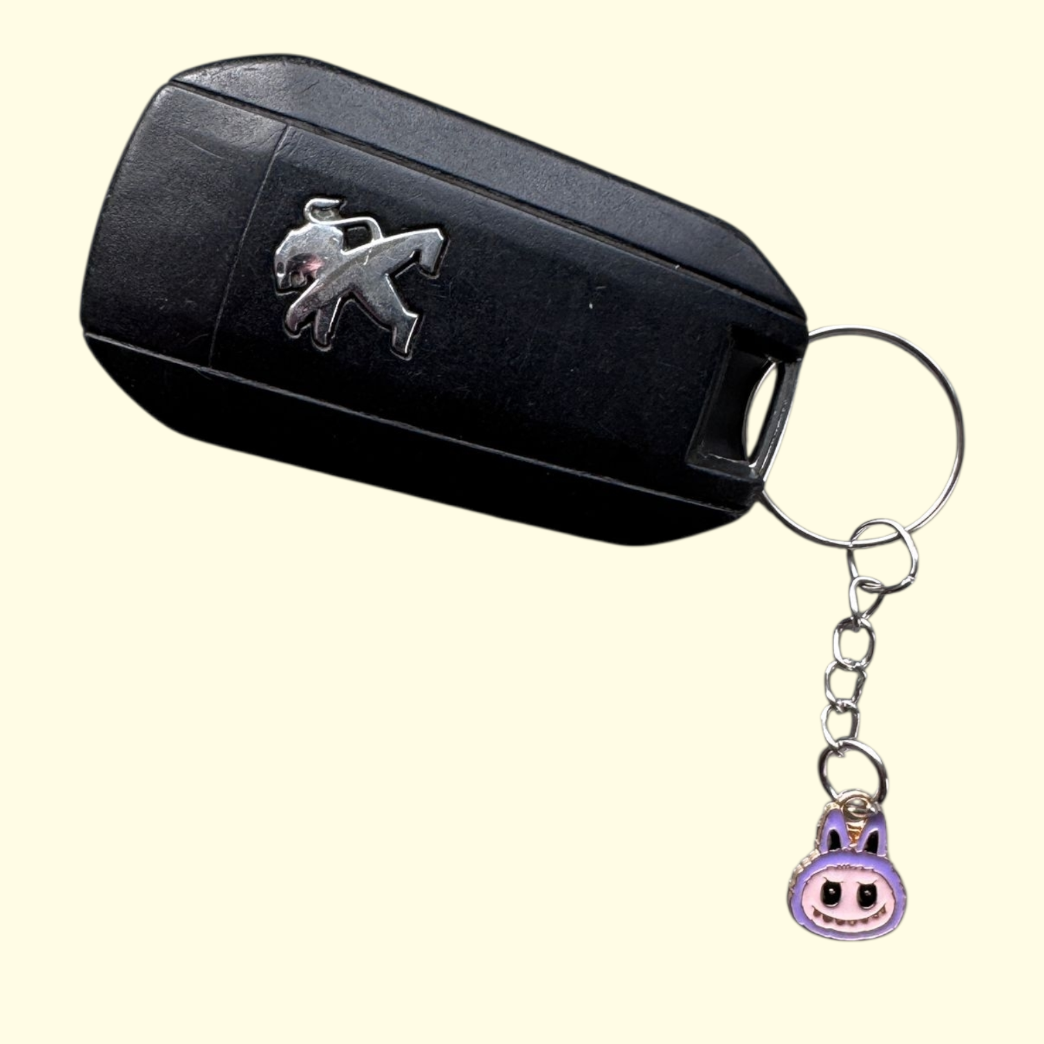 Labubu Face Purple Keyring