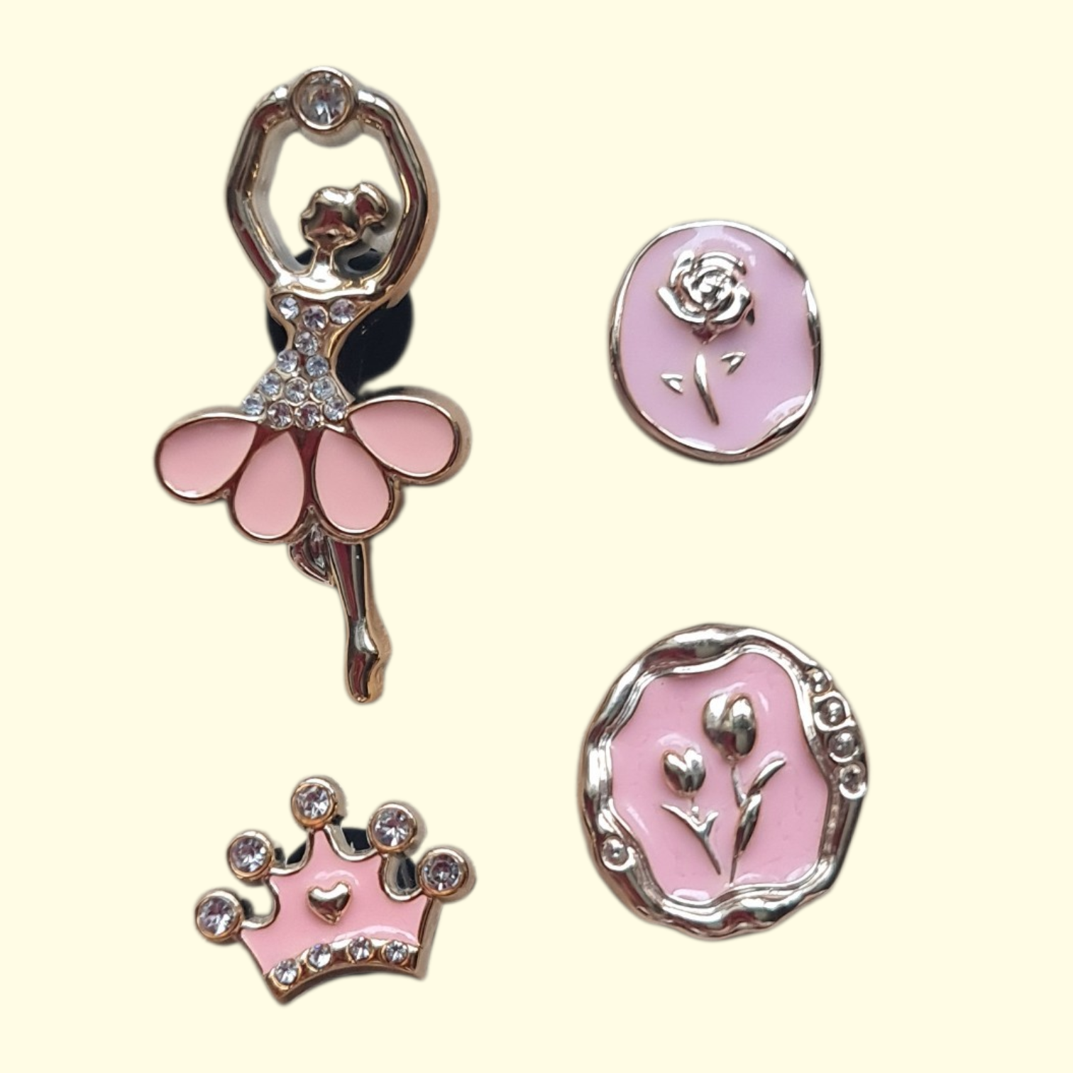 Pink Ballerina Bling Crocs Charms x4