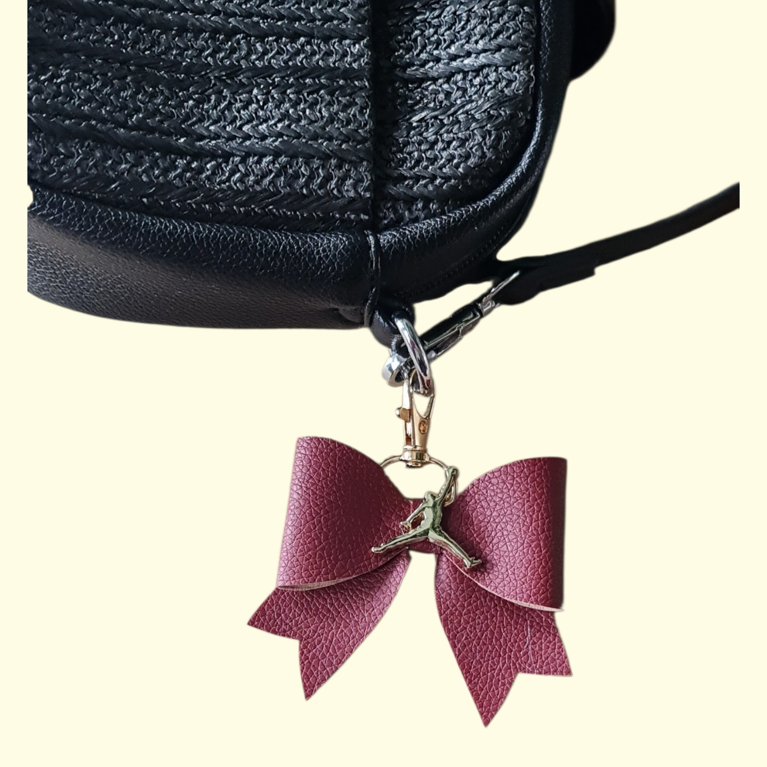 Wine Gold Jumpman Bag Charm