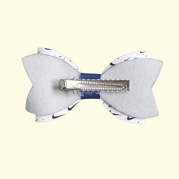 Swoosh Navy Glitter Hair Bow