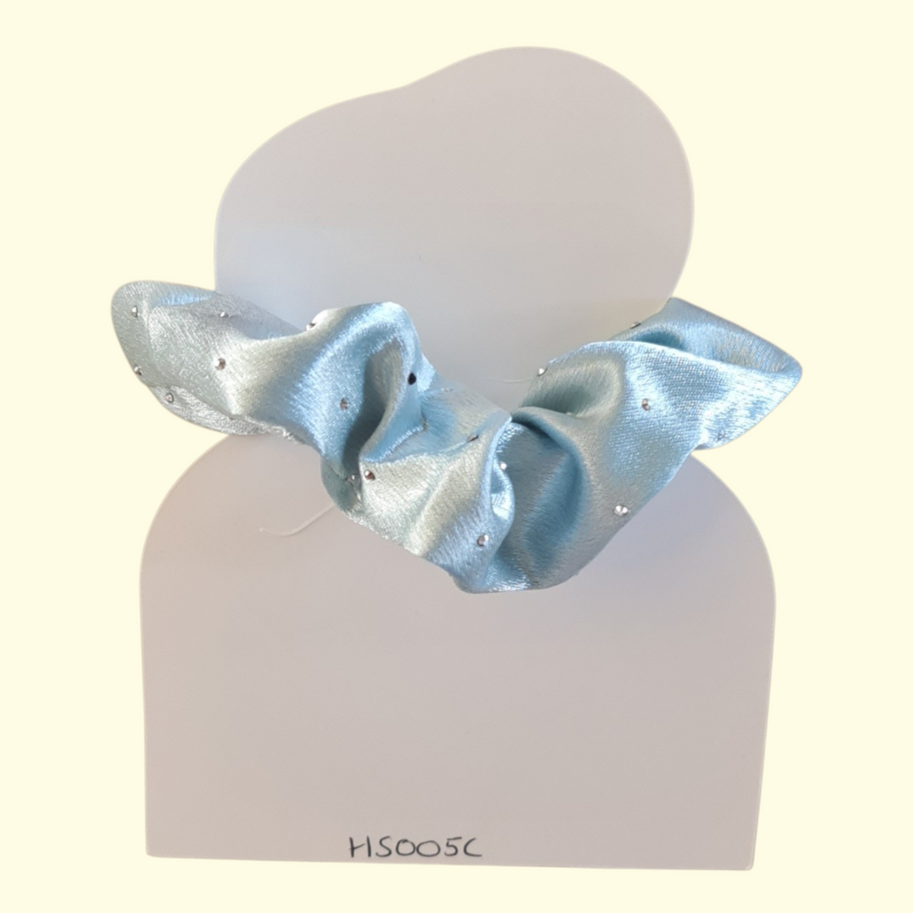 Satin Diamanté Mint Hair Scrunchie