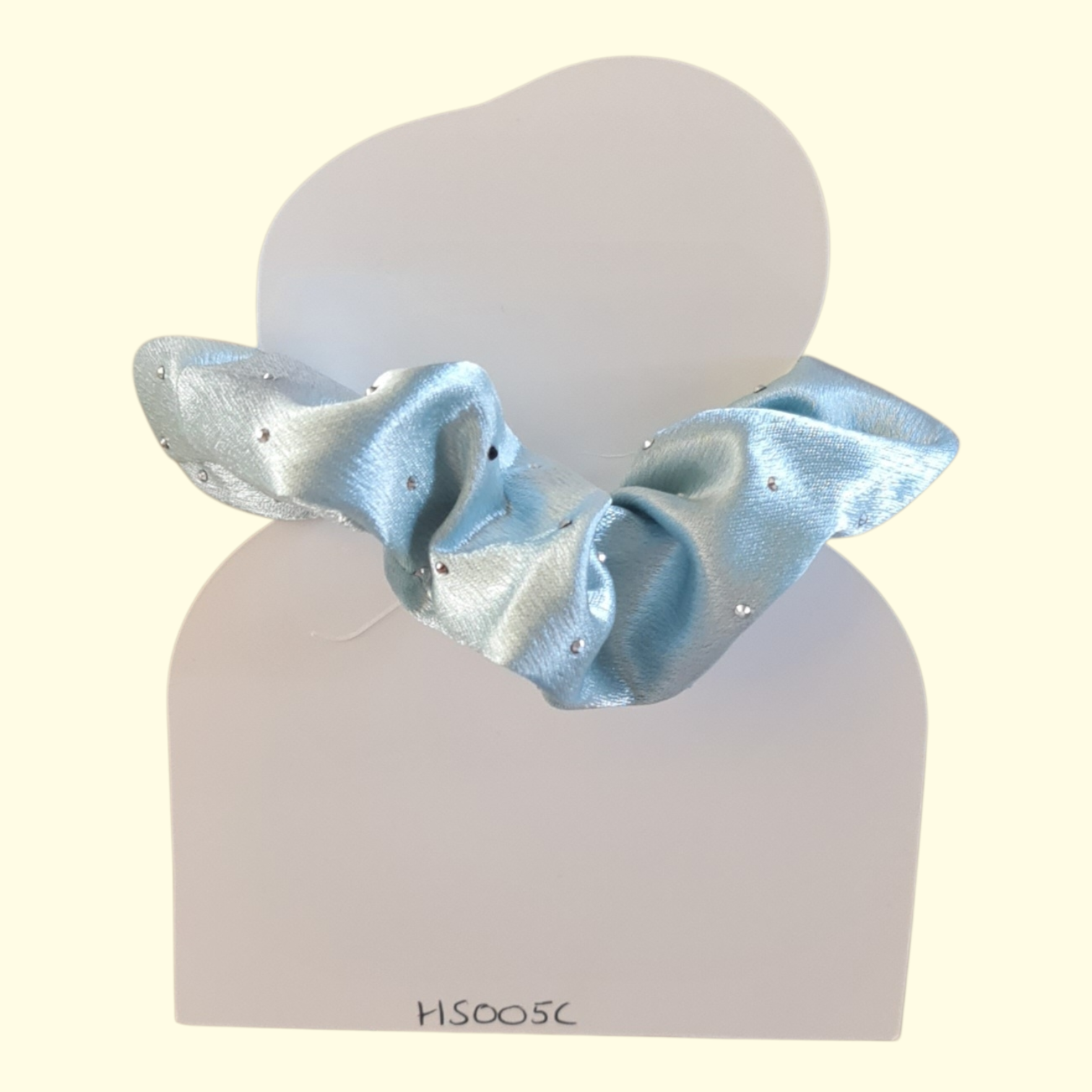 Satin Diamanté Mint Hair Scrunchie