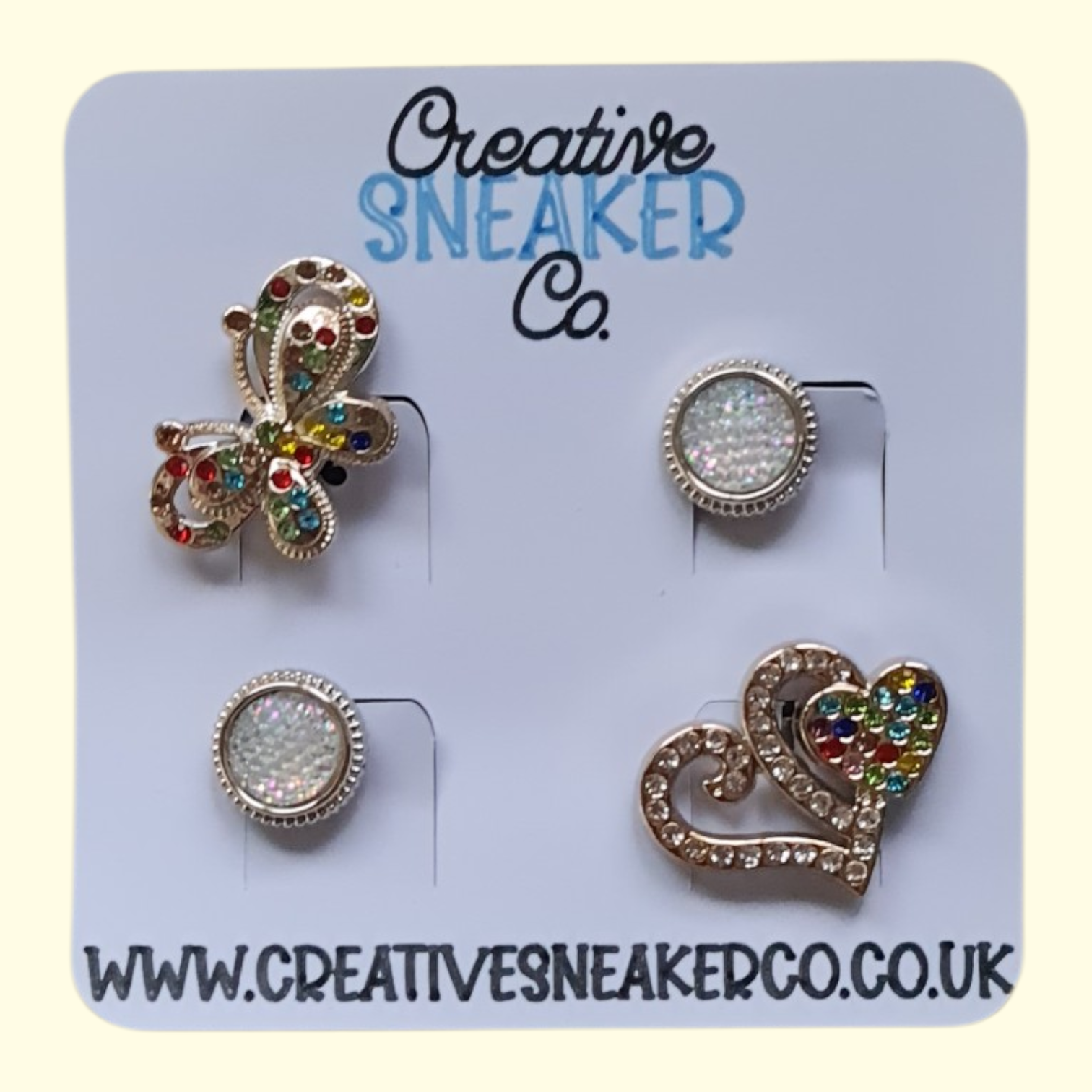 Gold Heart Crocs Charms x4