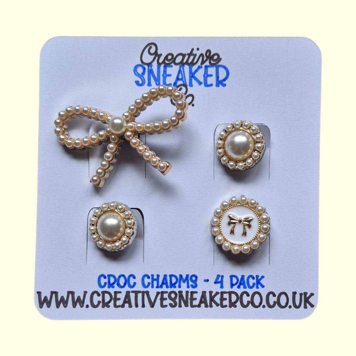 Gold Bling Bow Crocs Charms x4