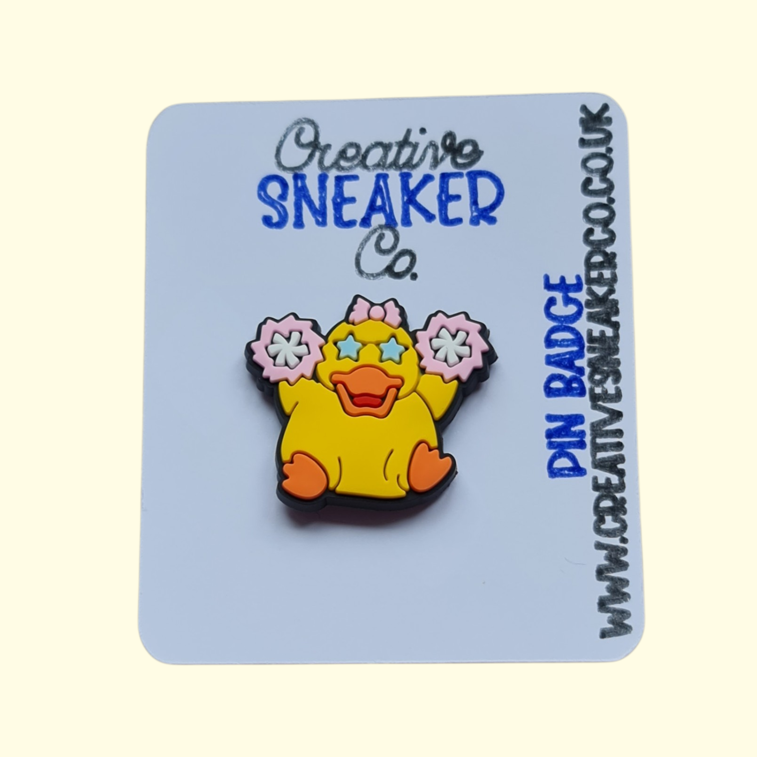 Duck Cheerleader Pin Badge