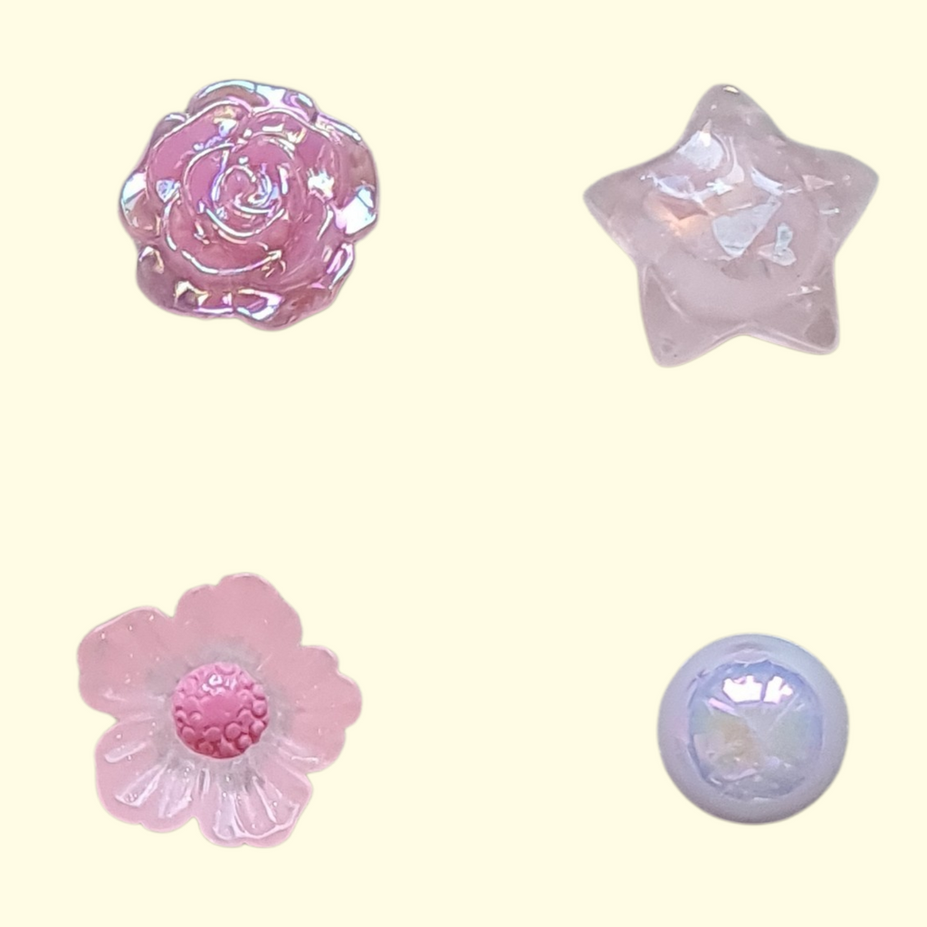 Pink Rose Crocs Charms x4