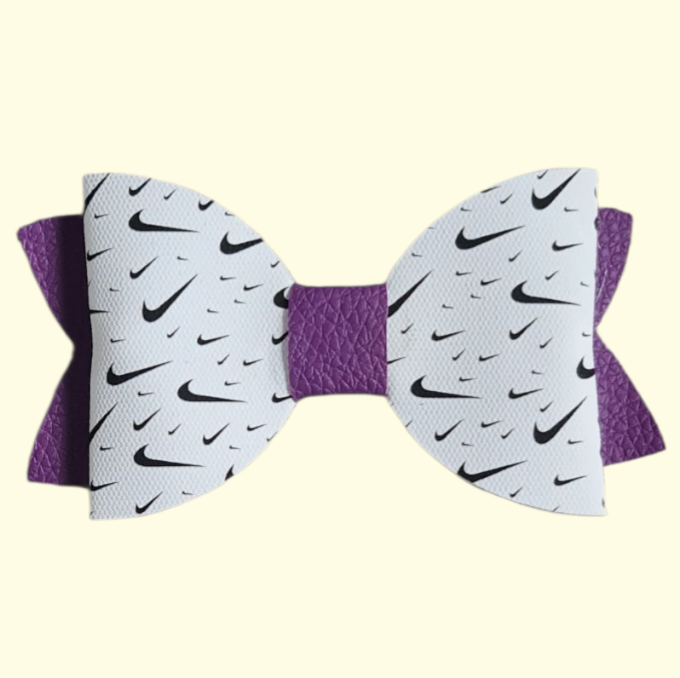 Swoosh Purple Hair Bow