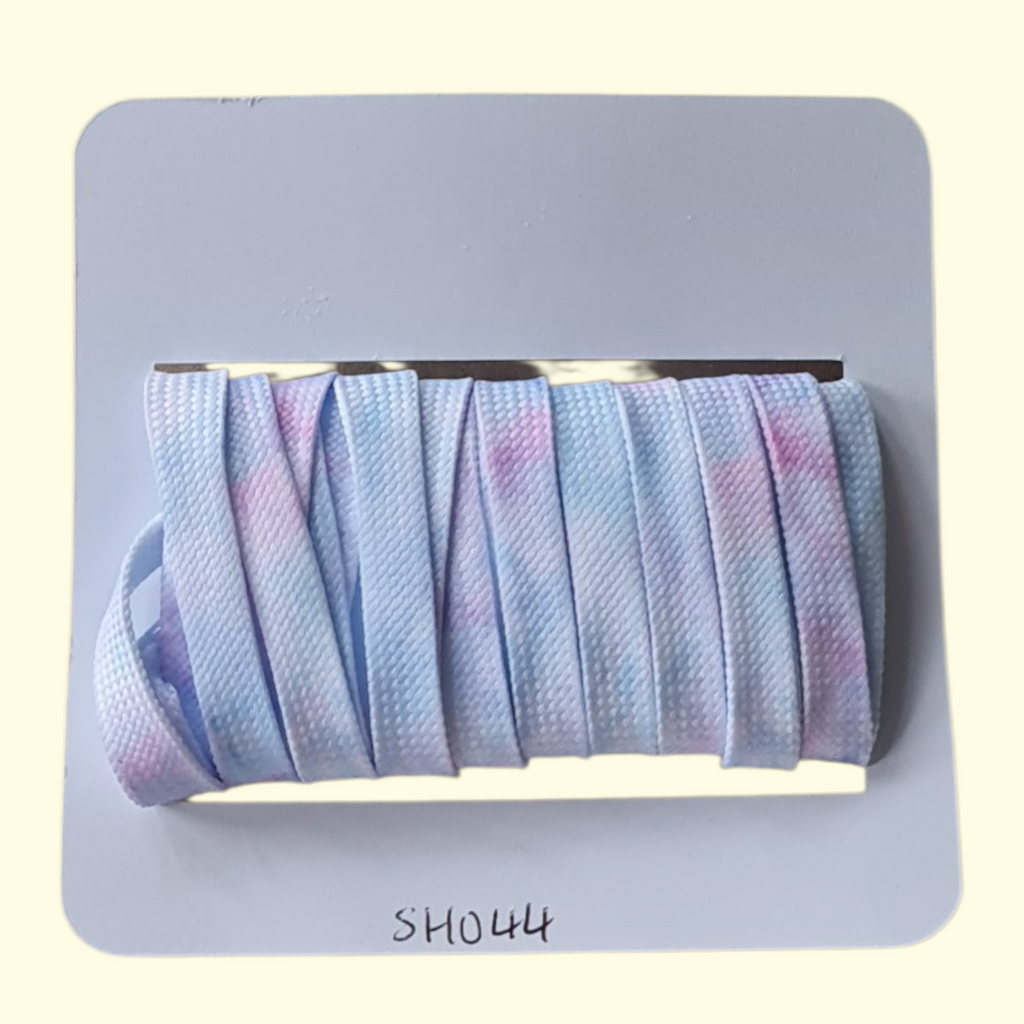 Tie Dye Flat Shoelaces 120cm Pink and Blue