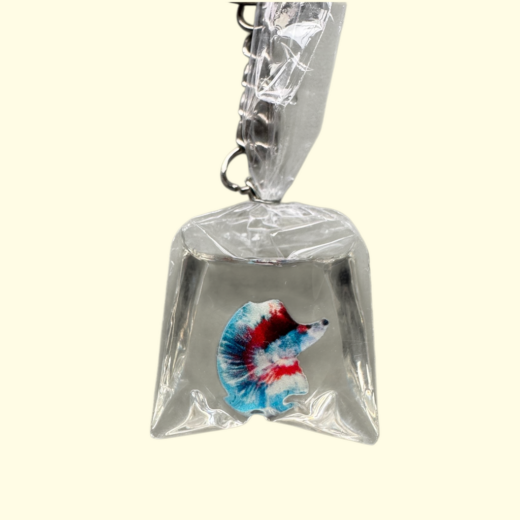 Fish In A Bag Red Keyring