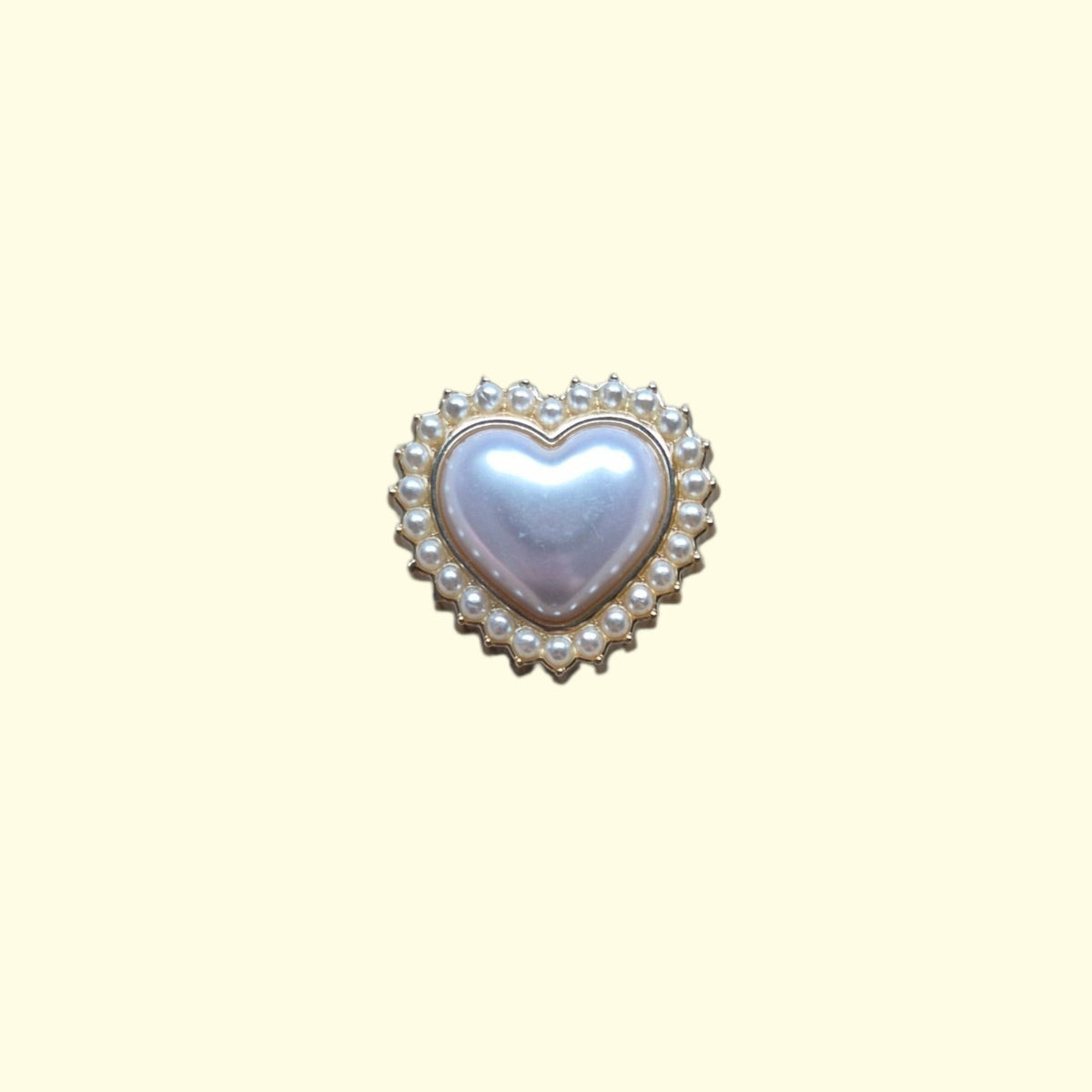 Gold Pearl Heart Crocs Charms x4
