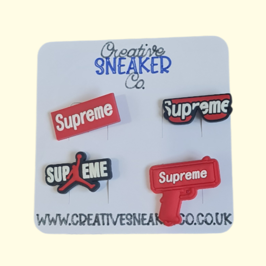 Supreme Crocs Charms x4