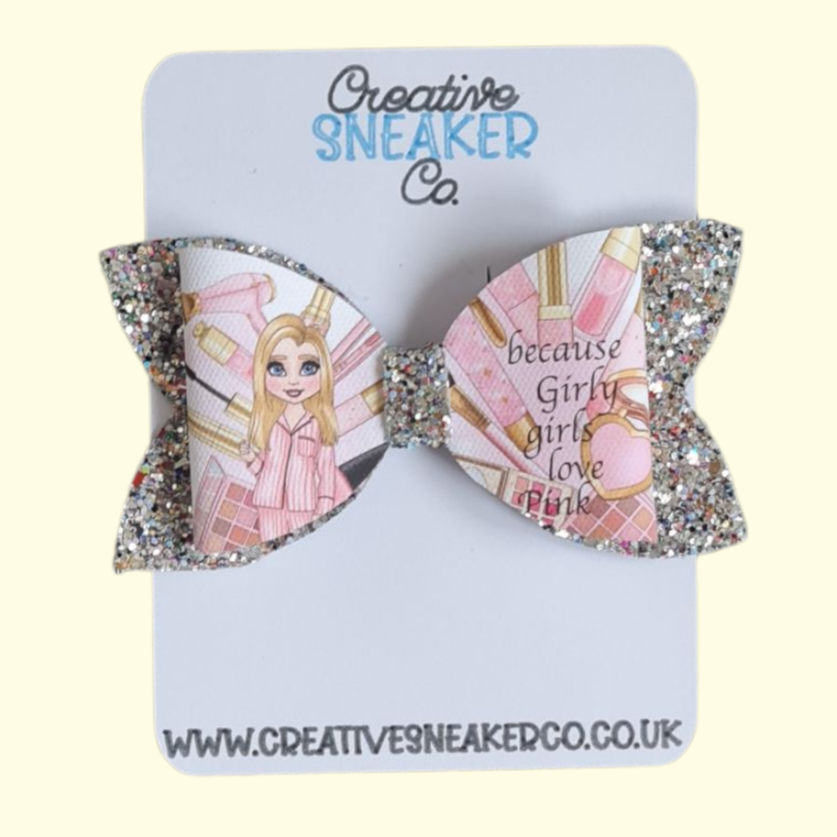 Girly Pink Blonde Standard Hair Bow