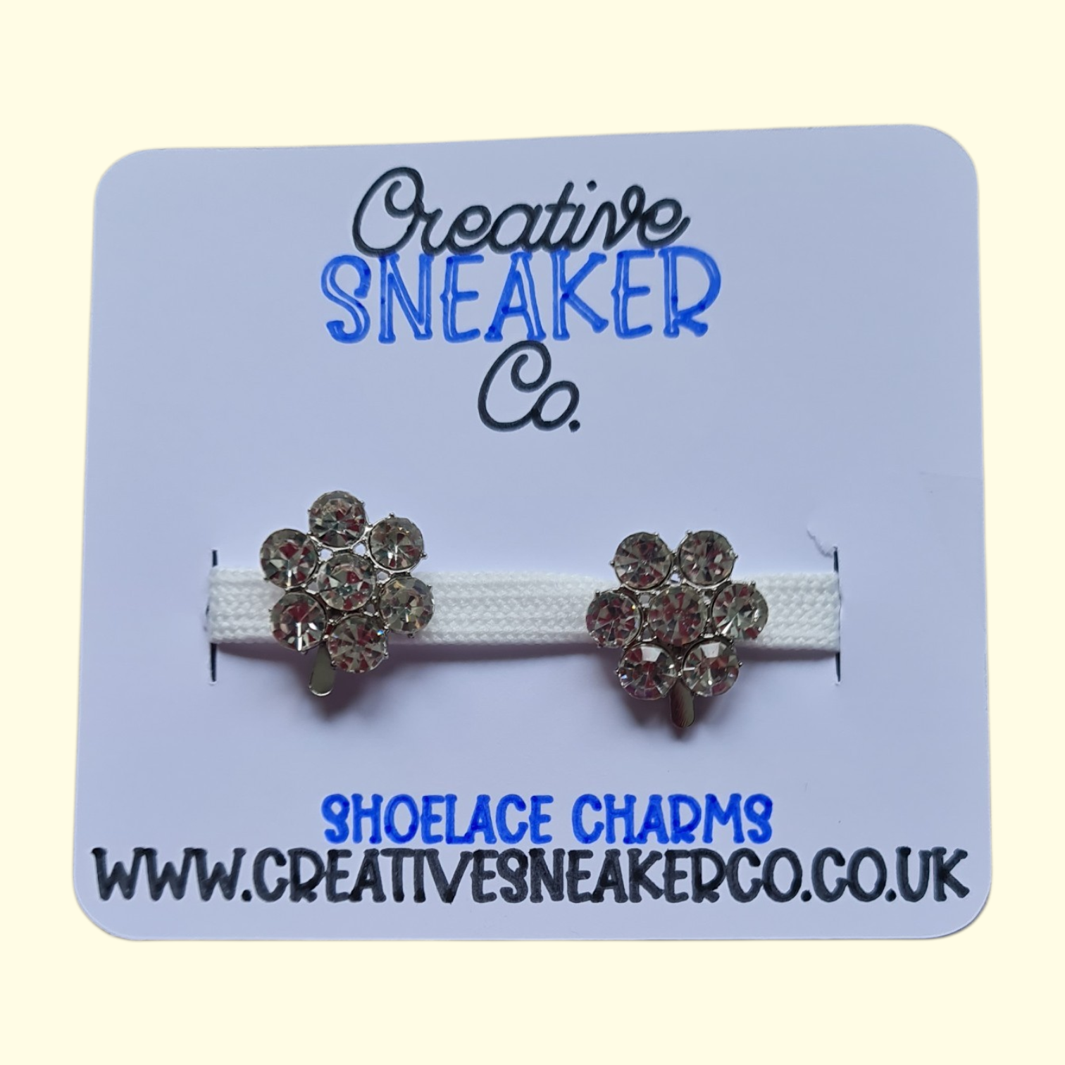 Silver Bling Flower Shoelace Charms