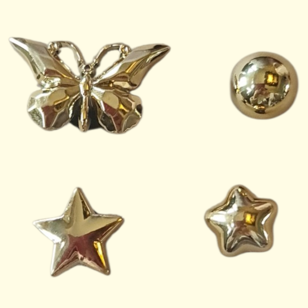 Gold Butterfly Crocs Charms x4
