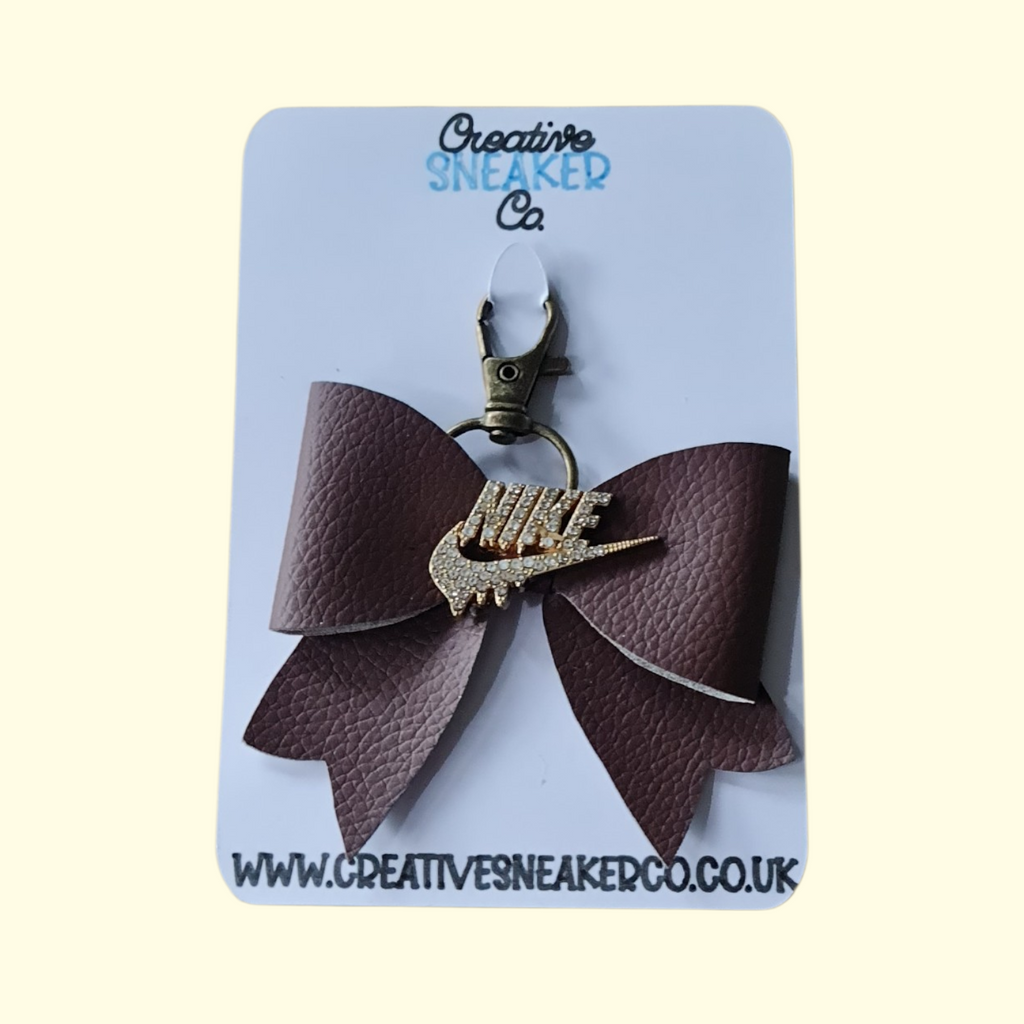 Brown Gold Nike Swoosh Bag Charm