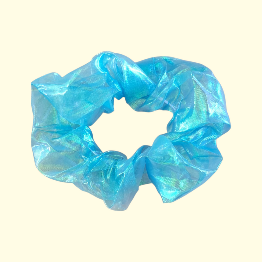Puff Irridescent Blue Hair Scrunchie