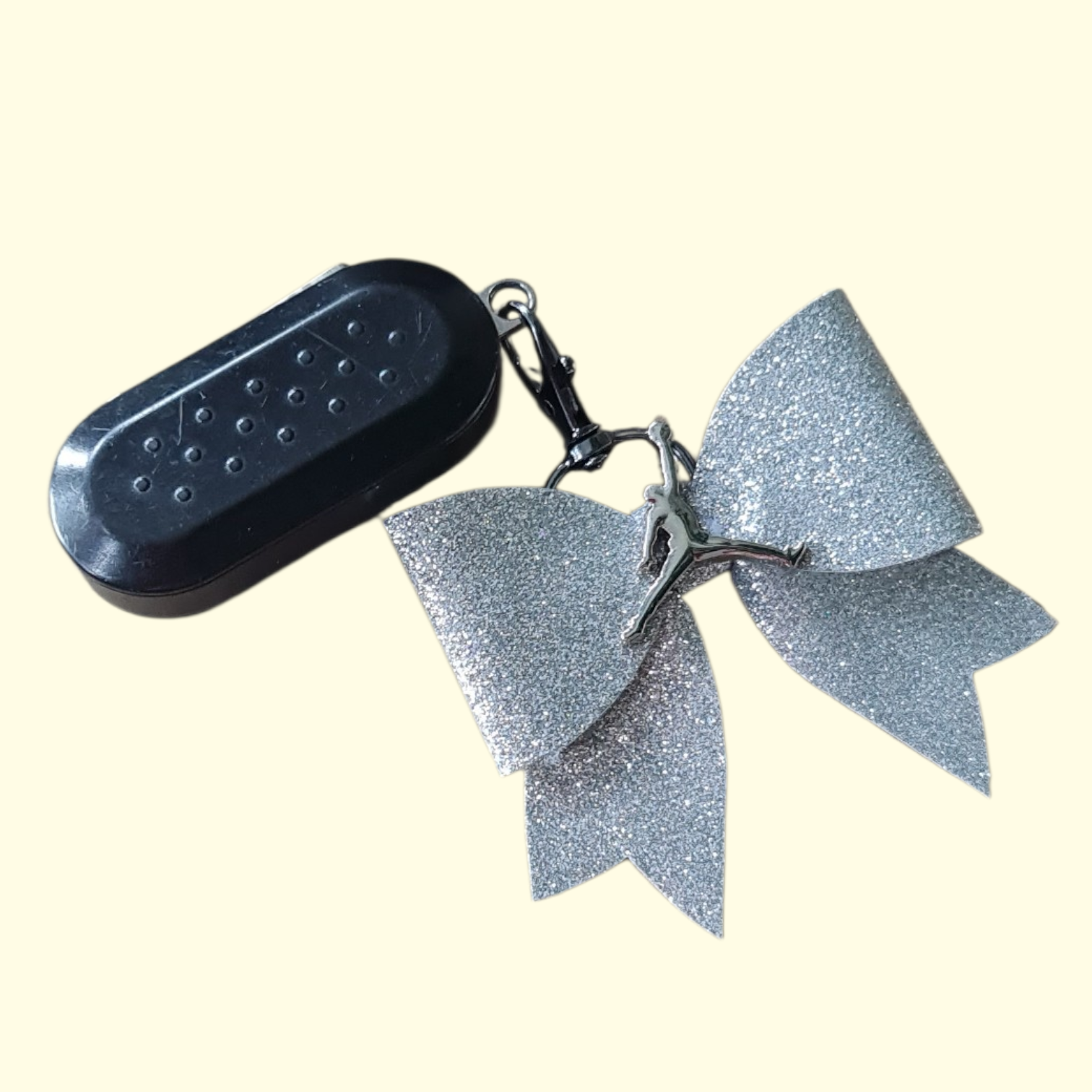 Silver Glitter Silver Jumpman Bag Charm