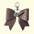 Brown Glitter Gold Swoosh Bag Charm
