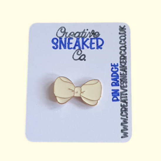 Bow Cream Pin Badge