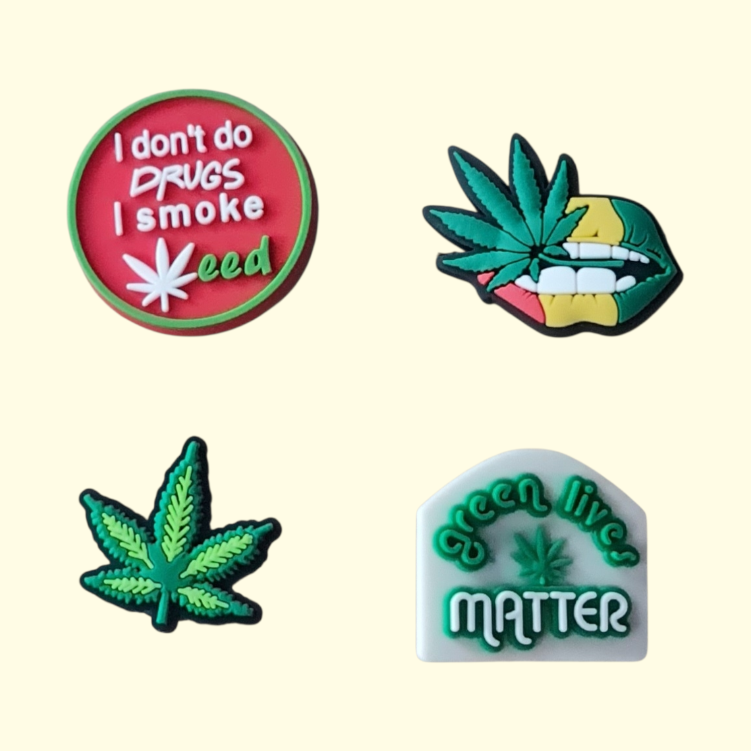 Cannabis Crocs Charms x4