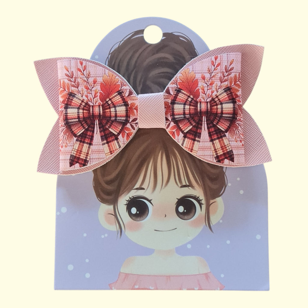 Autumn Bow Pink Hair Bow