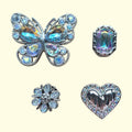 Silver Bling Butterfly Crocs Charms x4
