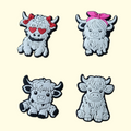 Highland Cows White Crocs Charms x4