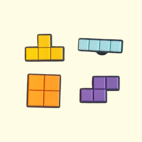 Tetris Crocs Charms x4