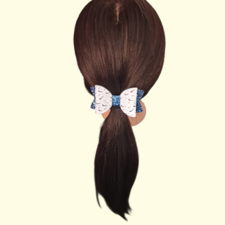 Swoosh Chunky Navy Glitter Hair Bow