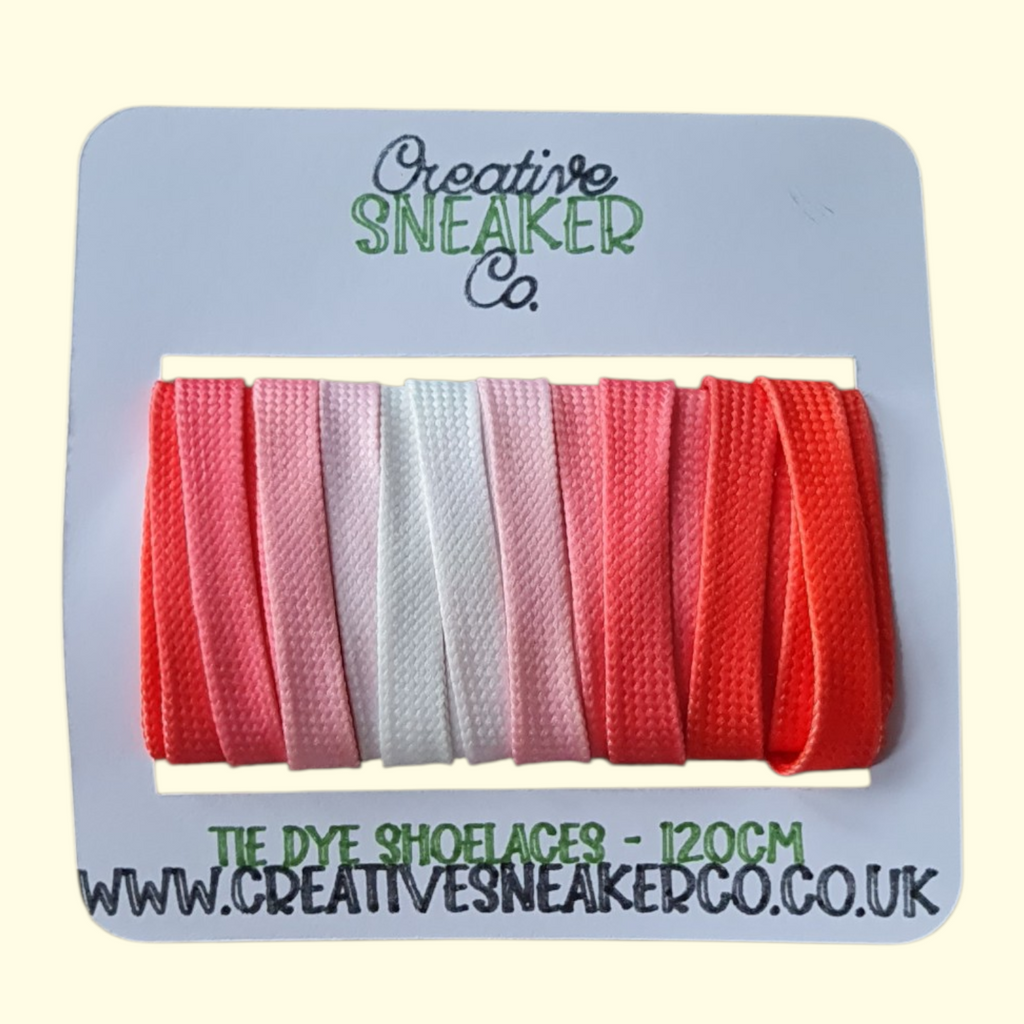 Tie Dye Fade Flat Shoelaces 120cm Red